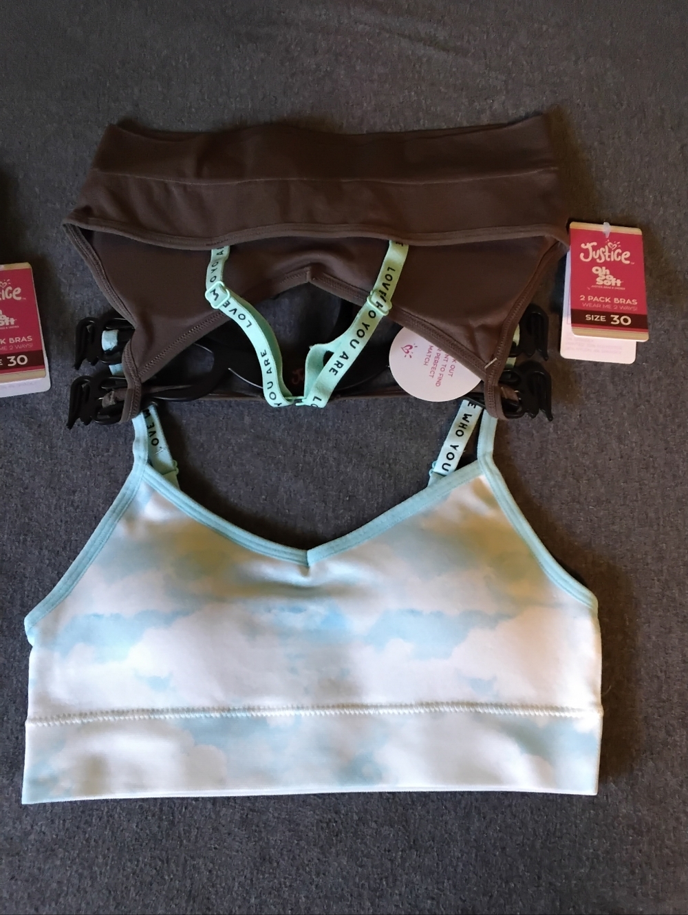 Justice Girls Training Bra Bundle Size 30 NWT Seamless Racerback 2-Pack